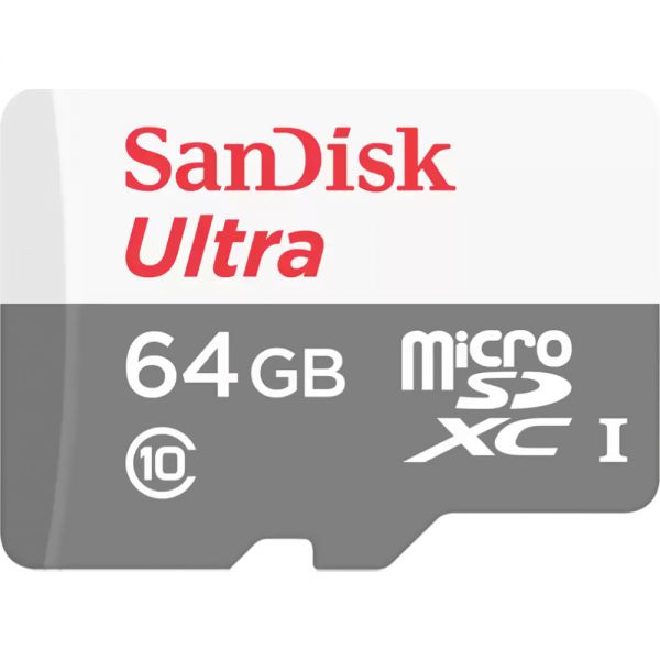 Comprá Memoria Micro SD SanDisk Ultra 100 MB/s C10 64GB  (SDSQUNR-064G-GN3MA) - Envios a todo el Paraguay