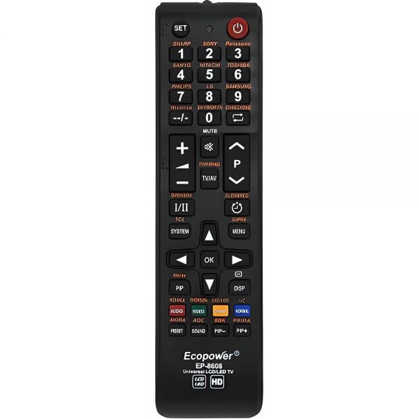 Comprá Online Control Universal para Television Ecopower EP-8608 - Negro  con el envío más rápido del Paraguay