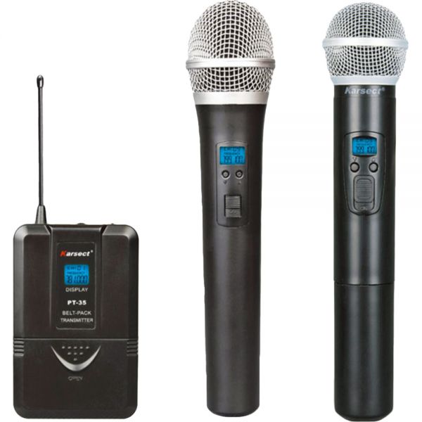 Microfone Sem Fio Karsect WR-35&4 KT88 - Preto