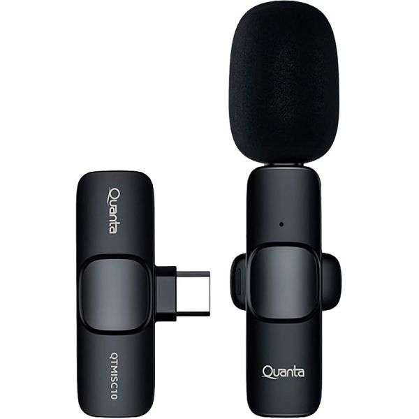 Comprá Micrófono Inalámbrico Quanta QTMISC10 USB-C - Negro - Envios a todo  el Paraguay