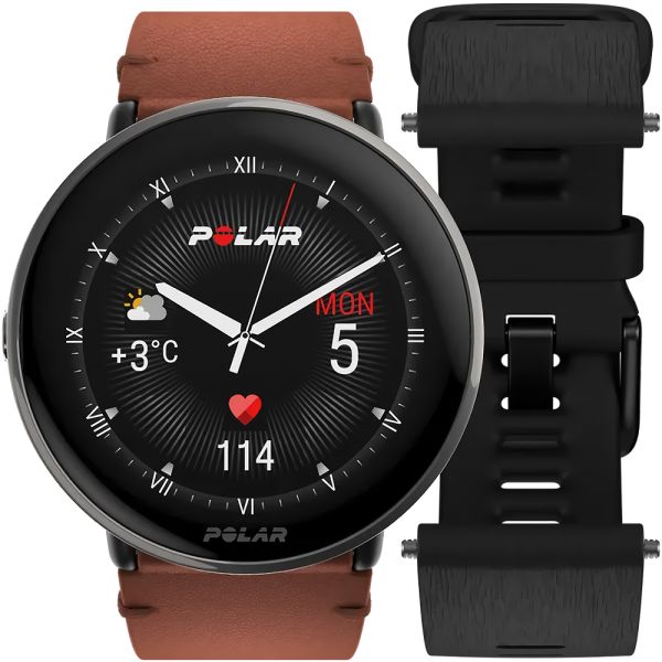 Comprá Reloj Smartwatch Polar Ignite 3 Titanium M-L Leather Band - Bronce +  Correa de Silicona Negra - Envios a todo el Paraguay