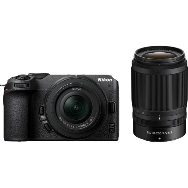 Comprá Cámara Nikon Z30 kit 16-50mm VR + Lente Nikon DX 50-250mm f/4.5-6.3  VR - Envios a todo el Paraguay