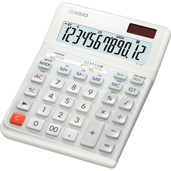 Compra Calculadora Compacta Casio DE 12E WE Blanco Envios a todo el Paraguay