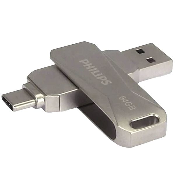 Comprá Pendrive Philips Snap OTG Type-C USB 3.0 64 GB FM64DC125B/97 - Plata  - Envios a todo el Paraguay