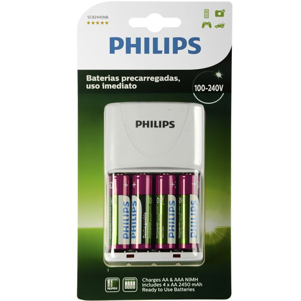 Comprá Cargador de Pilas Philips SCB2445NB/97 220v - Envios a todo el  Paraguay