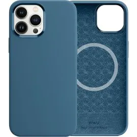 Estojo Protetor WiWu Magnetic Silicone para iPhone 13 Pro Max - Blue Jay 