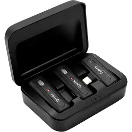 Micrófono Inalámbrico Quanta QTMDM20 Dual Multi Dispositivo - Negro 