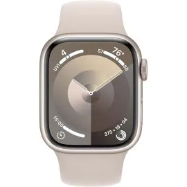 Apple Watch Series 9 caja de aluminio en starligtht y correa deportiva en color starligtht 