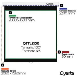 Tela de Projeção Quanta QTTLM100 100" - Branco