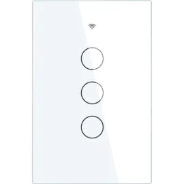 Interruptor de Luz Inteligente Moes WS-US3-L Wi-Fi RF 3 Botões - Branco