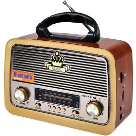Rádio Portátil Mega Star RX2152BT AM/FM Bluetooth - Marrom/Dourado