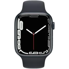 Apple Watch Series 7 caixa de alumínio em meia noite e correia esportiva em cor meia noite LL/A