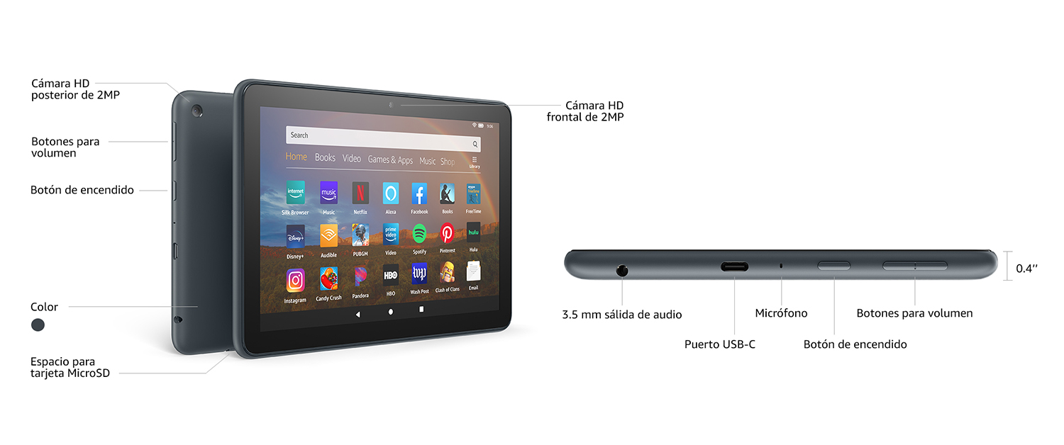 Tablet Amazon Fire HD Plus 8&quot; Wifi 32 GB - Gris Pizarra
